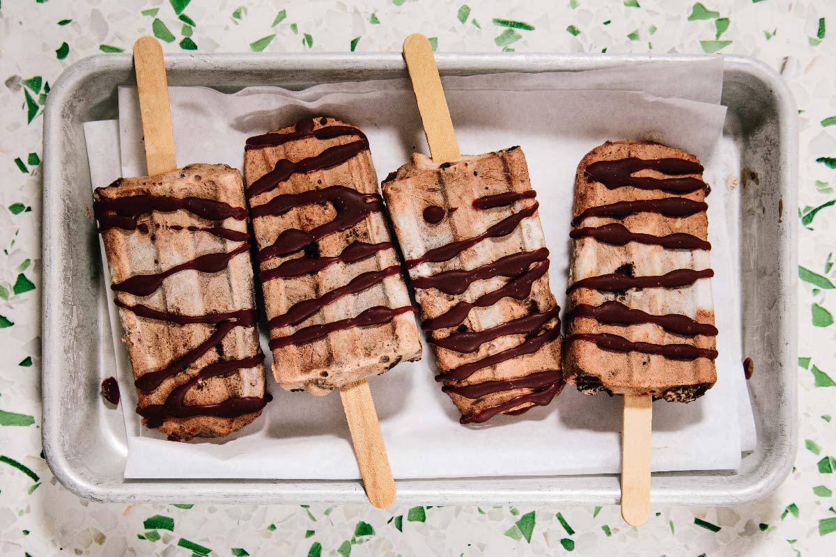 Cocoa, Cookies & Cream Popsicles (V, GF options)