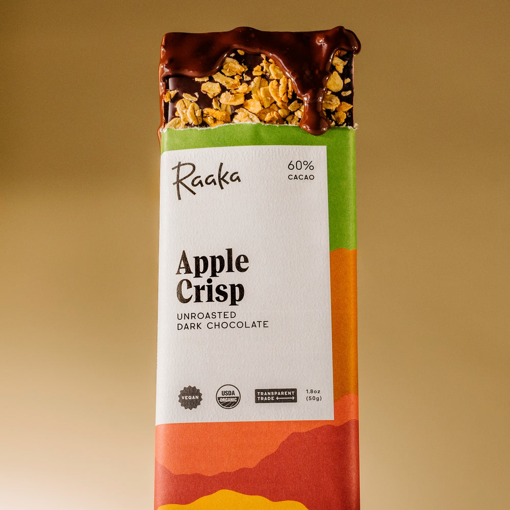 Apple crisp bar with chocolate drip