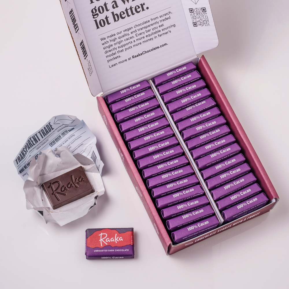 Mini Doses 100% Cacao Dark Box - Raaka Chocolate