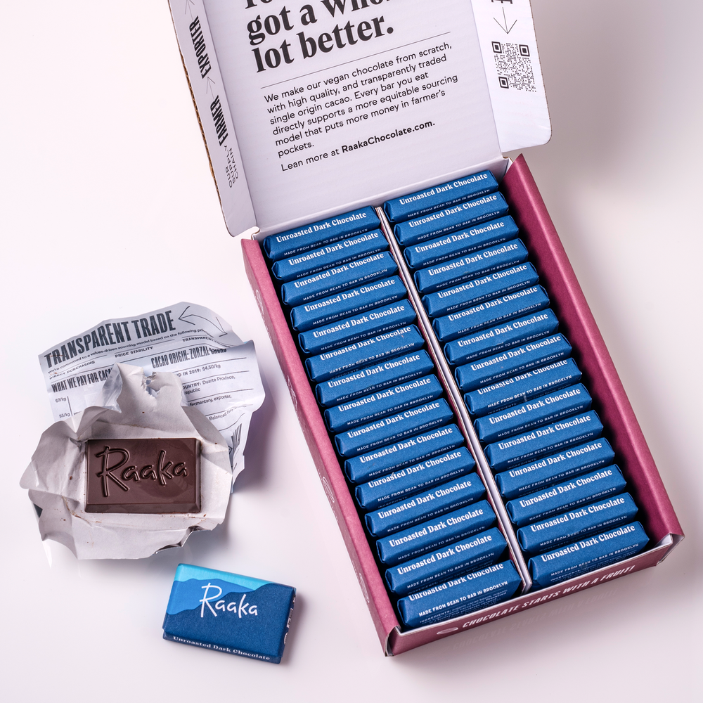 Mini Doses 60% box - Raaka Chocolate